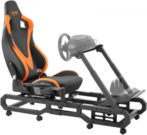 VEVOR Rennlenkradständer in Schwarz mit Rädern für Logitech G923 G920 G29 und Thrustmaster T248P, verstellbares Fahrsimulator-Cockpit aus Stahl mit maximaler Belastbarkeit von 150 kg - Bild 1