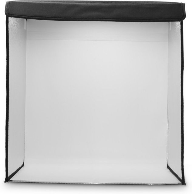 Hama Mobiles Mini-Fotostudio ToGo faltbare Fotobox mit LED-Ringlicht, B/H/T: 50 x 50 x 50 cm, Schwarz/Silber - Bild 1