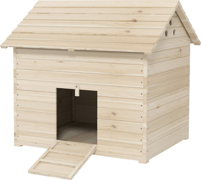 PawHut Entenhaus aus Tannenholz in Braun mit aufklappbarem Kippdach, Geflügelhaus mit erhöhtem Boden und Rampe, B/T/H: 100 x 82,5 x 91 cm - Bild 1