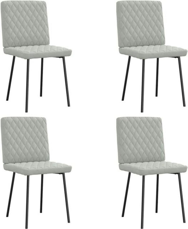 4er Set Esszimmerstühle aus modernem Samt in Grau von vidaxl - Bild 1