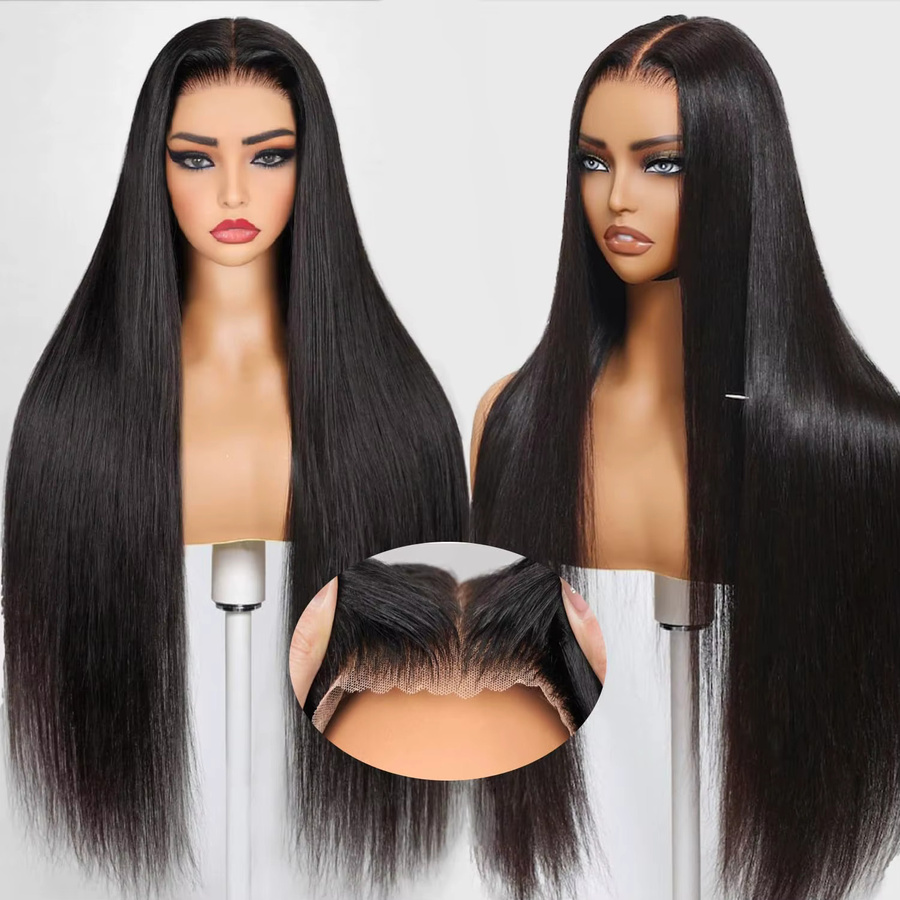 TIANTAI Wear and Go Echthaar Perücke, 4x4 Lace Front, gerade, Damen - Bild 2