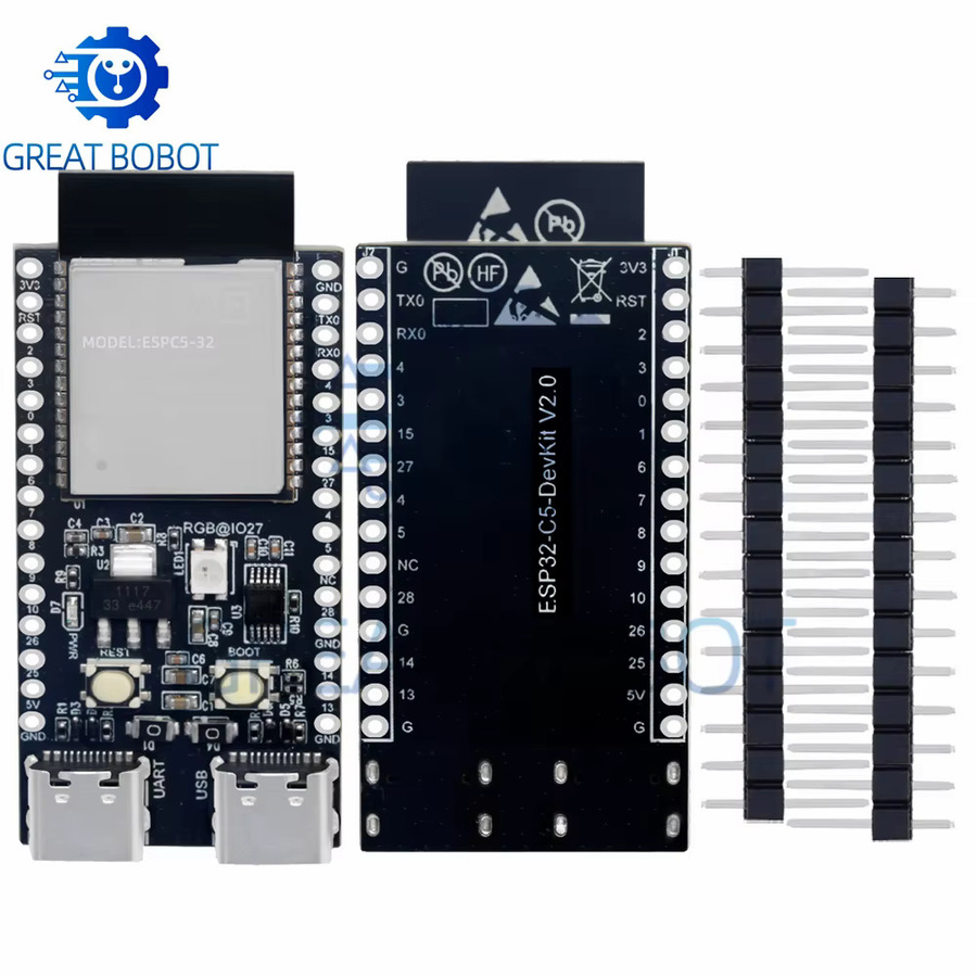 ESP32-C5-DevKitC-1 Entwicklungsboard von baishundianzi mit Dual-Band 2,4G/5G WLAN, Bluetooth und USB-C Anschluss in Schwarz - Bild 4