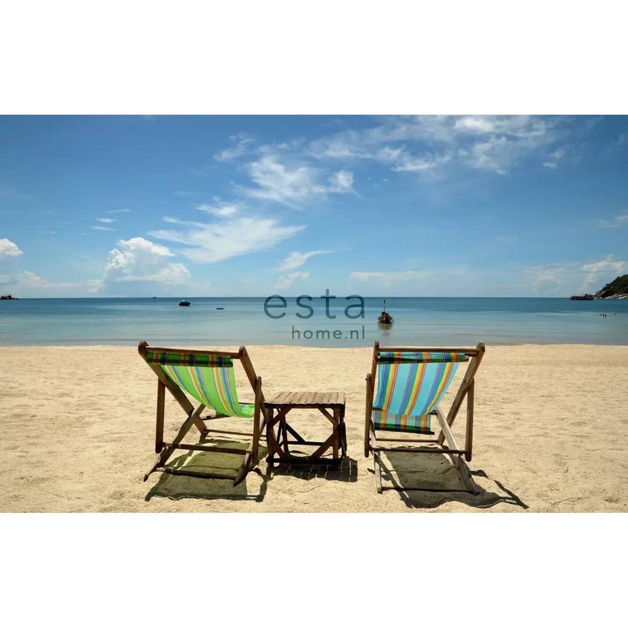 ESTAhome Fototapete Strand-Motiv in Blau und Beige, Vlies, B: 279 cm, H: 270 cm - Bild 2