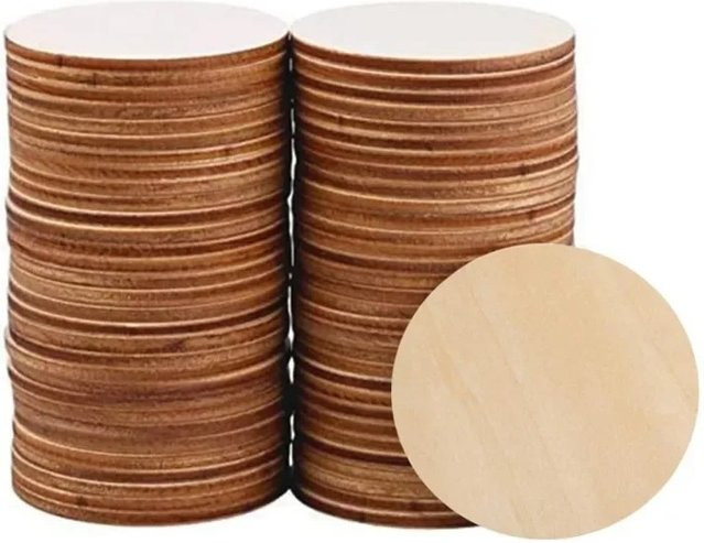 Runde Holzscheiben zum Basteln und Brandmalen Durchmesser: 70 mm - Bild 1