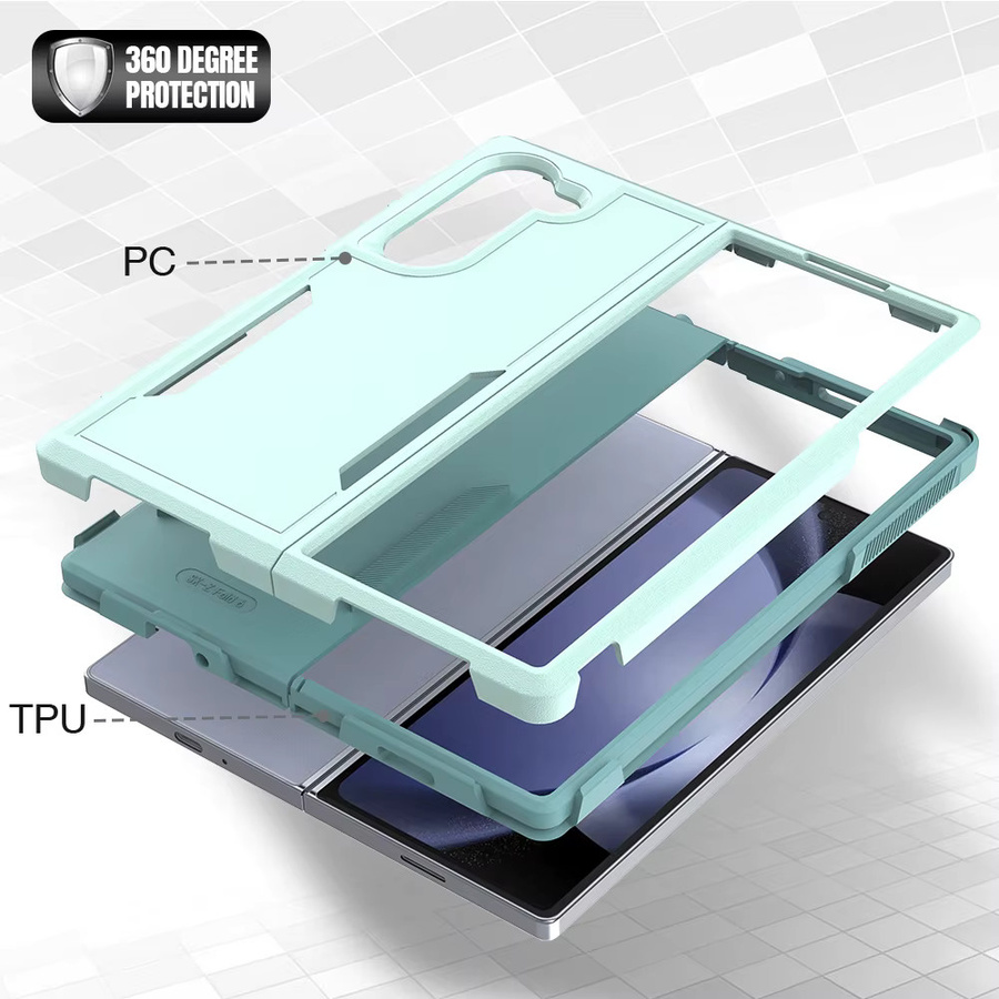 Robuste 2-in-1 Hybrid-Schutzhülle im Militär-Design für Samsung Galaxy Z Fold 7 6 5 4 in Purple - Bild 2