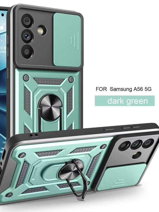 Magnetische Stoßfeste Schutzhülle für Samsung Galaxy A56 5G in Gold mit Kamera-Schutz und Ring-Halterung - Bild 5