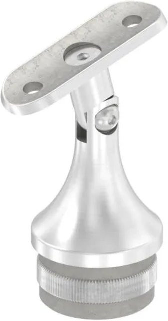 FeNau Stütze mit Gelenk und Halteplatte für Rundrohr Ø 42,4 mm aus Edelstahl in Silber - Bild 1