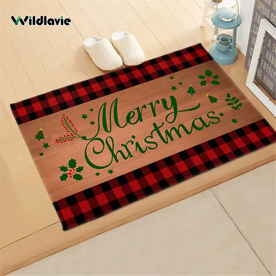 VIKAMA Weihnachts-Fußmatte für den Außenbereich und Innenbereich mit Frohe Weihnachten Motiv in Multicolor - Bild 3