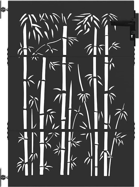 vidaXL Gartentor Schwarz aus pulverbeschichtetem Stahl B/H: 105 x 150 cm - Bild 1