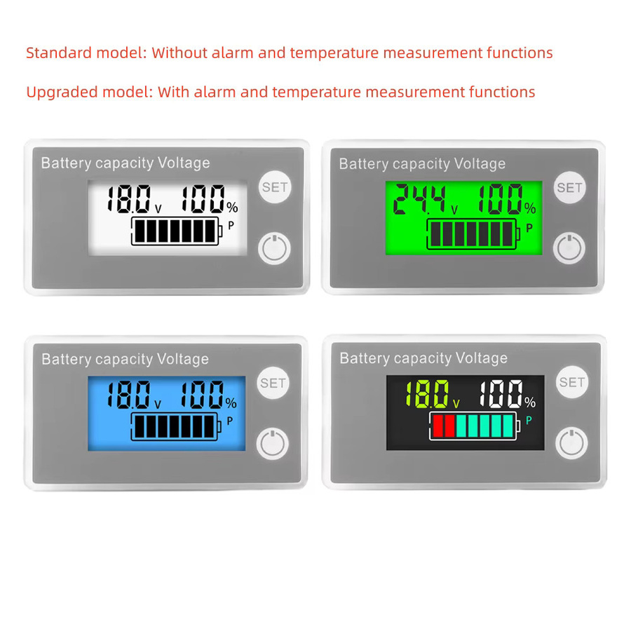Gaqqee LCD-Digitalspannungsmesser mit Batteriekapazitätsanzeige DC 8–100 V in Blau - Bild 2