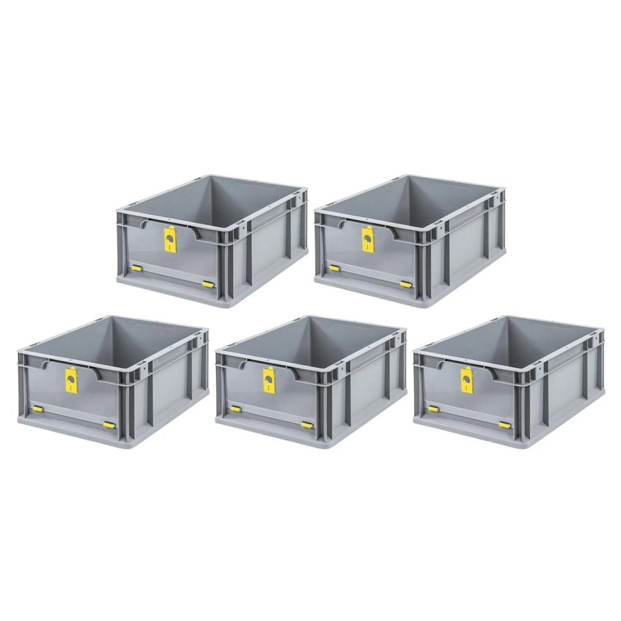 PROREGAL SparSet 5x Eurobox NextGen Insight Cover Eurobehälter Transportbox, Farbe: Gelb, H x B x T: 17 x 30 x 40 cm, 16 Liter - Bild 2