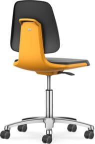 Bimos Arbeitsdrehstuhl Labsit mit Skintec-Polster und Rollen, orange, B: 45 cm, T: 42 cm, H: 45 - 65 cm - Bild 1