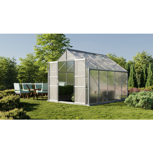 Mr. GARDENER Gewächshaus 6700/6 DT aus Polycarbonat, silberfarben, 6,7 m² - Bild 2