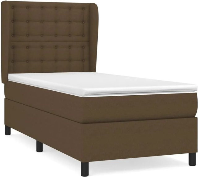 vidaXL Boxspringbett mit Matratze Dunkelbraun B/T: 90 x 190 cm - Bild 1