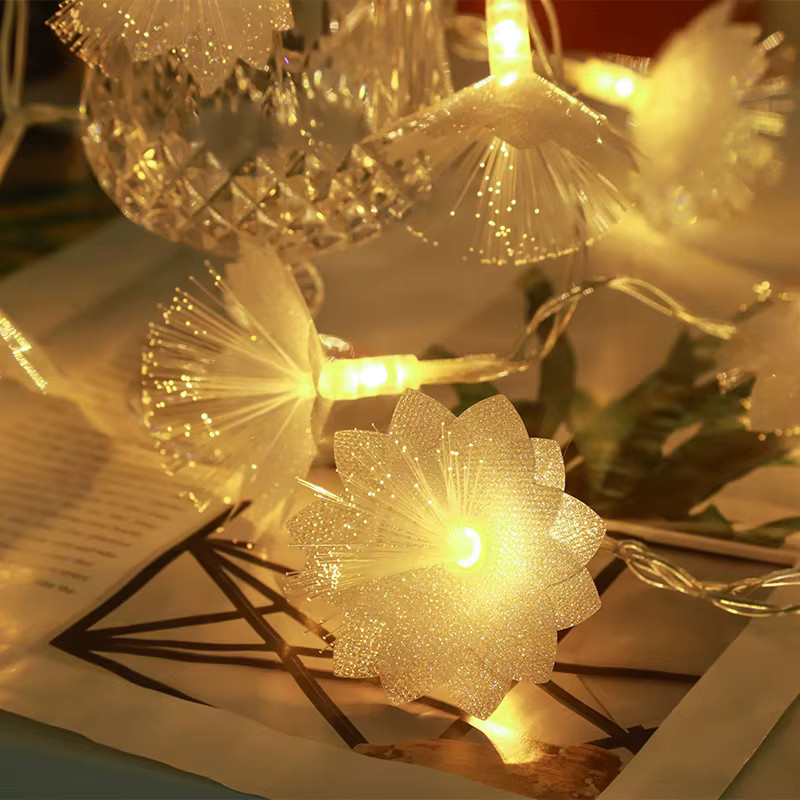OKAL RED EAST LED Glasfaser-Lichterkette Batteriebetrieben für Dekoration bei Hochzeit, Party und Weihnachten - Bild 2