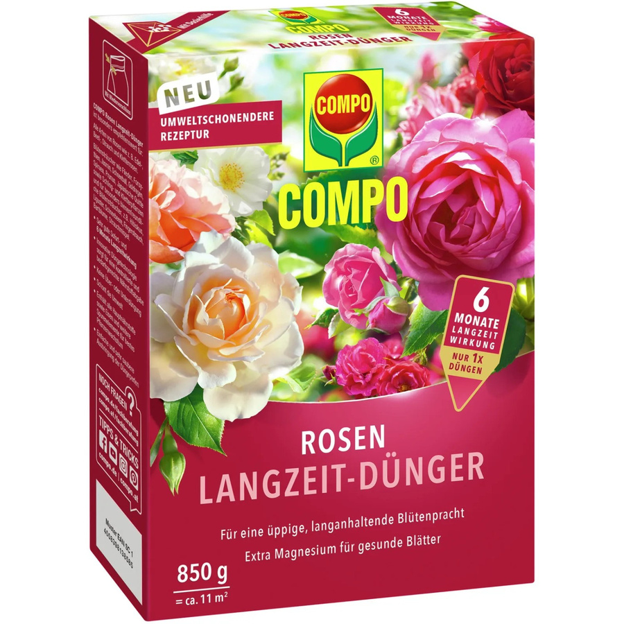 Compo Rosen Langzeit-Dünger für Rosen, Blütensträucher und Kletterpflanzen, 850 g - Bild 2