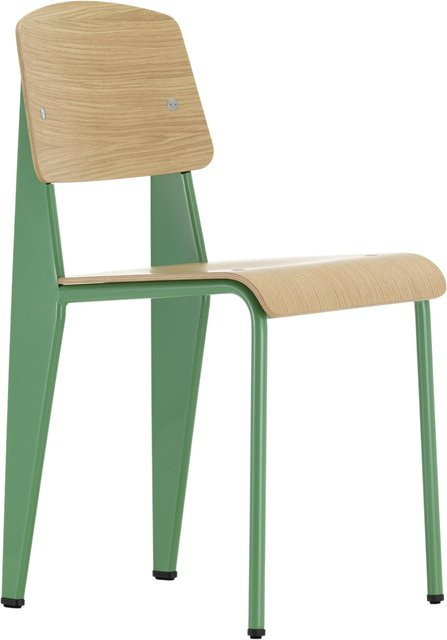 Vitra Standard Stuhl in Grün aus Massivholz und pulverbeschichtetem Metall im modernen Design - Bild 1
