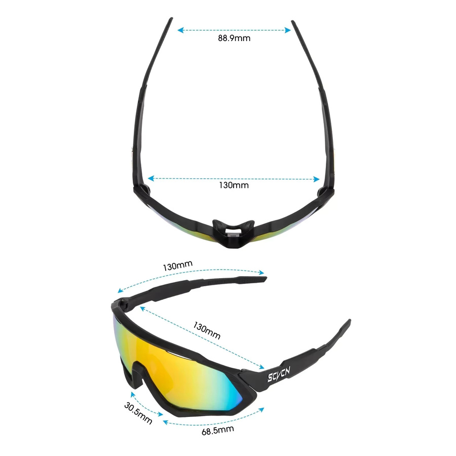 SCVCN Sportsonnenbrille, Vollrand, Photochrome, Schwarz, Herren - Bild 4
