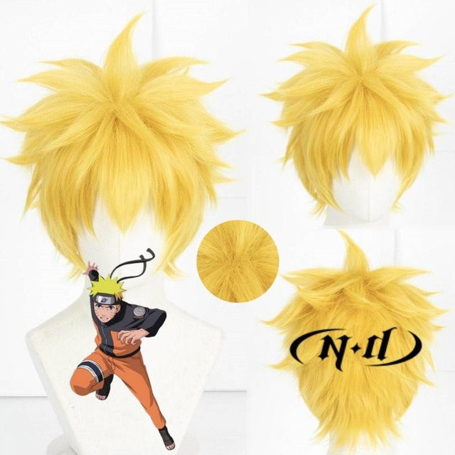 ND Anime Cosplay Perücke, Gelb, Kurz, Geschichtet, Synthetik, Unisex - Bild 1