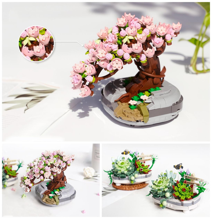 Bai Fen Bai Topfpflanzen Sukkulenten Kirschblüte Bausteine Spielzeug - Bild 2