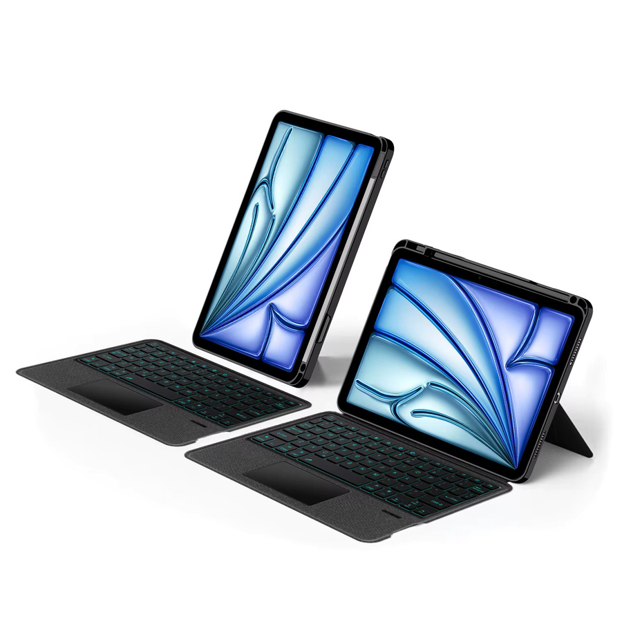 AJIUYU Smart Magic Keyboard für iPad Air 11 Zoll mit Touchpad und Hintergrundbeleuchtung, Schwarz - Bild 6