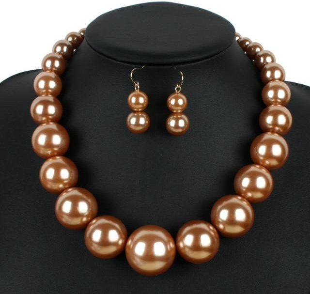 Wucifang Jewelry Schmuck-Set, Perle, Gold, Damen - Bild 1