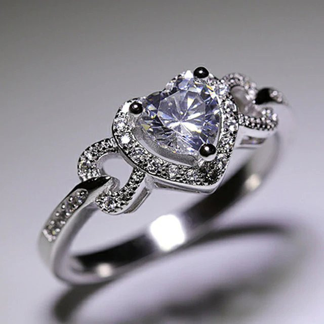 Huitan Damenring, Silber, Zirkonia, Hochzeit, Verlobung - Bild 1