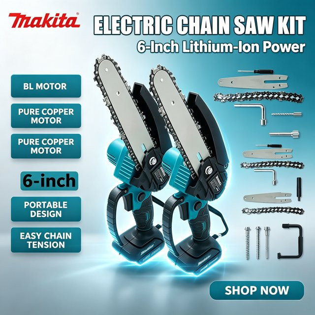 Makita 6-Zoll Akku-Kettensäge 18V für Garten und Holzfällarbeiten - Bild 1