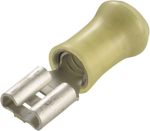 TE Connectivity 160314-2 Flachsteckhülse Gelb, 180° Teilisoliert, Steckbreite: 6,3 mm, Steckdicke: 0,8 mm - Bild 1