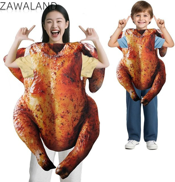Zawaland Truthahn-Kostüm, Schwammanzug, Braun, Unisex - Bild 1