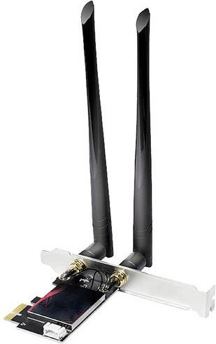 LogiLink WL0248 WLAN Steckkarte PCIe mit WiFi 6E, Bluetooth und Tri-Band Unterstützung in Schwarz - Bild 1