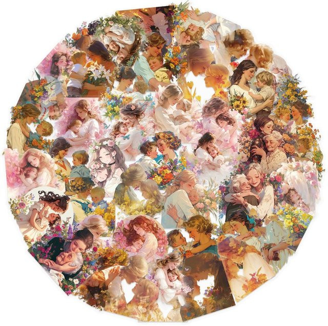 50 Stück transparente florale Muttertagsaufkleber von AnimeWorlds Store, wasserfeste PET-Aufkleber in Multicolour für Gitarren und Tagebücher - Bild 1