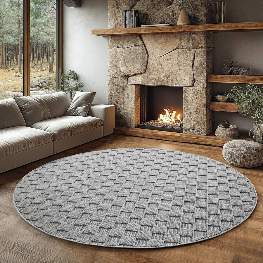 Ayyildiz Flachgewebeteppich Helix Rund Silber Ø 200 cm - Bild 2