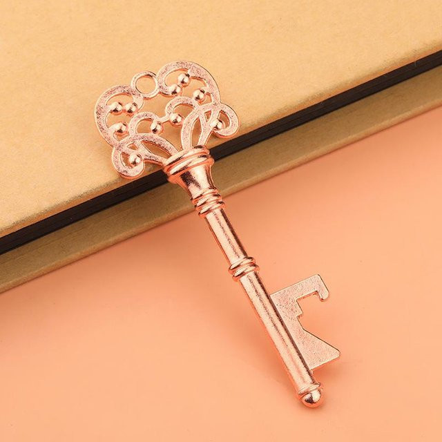 WIKHOSTAR Schlüsselanhänger Metall, Flaschenöffner, Rose Gold, Unisex - Bild 1