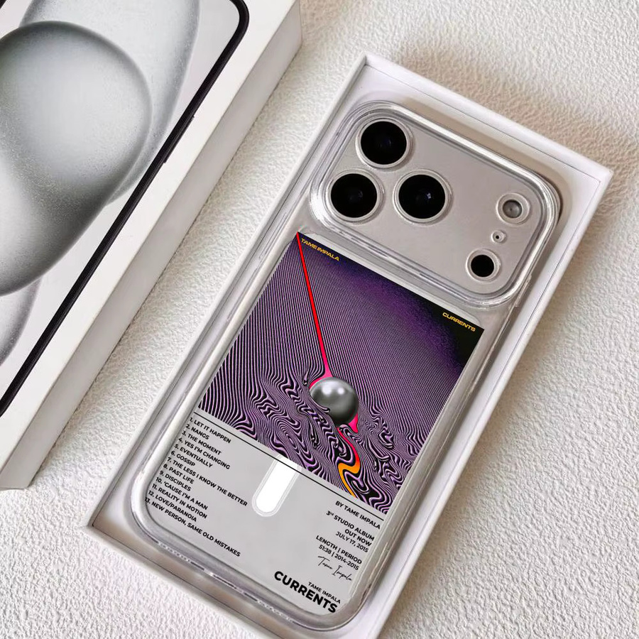 T-Tame Impala Handyhülle für Apple iPhone 17 16 15 14 13 12 Pro Max Plus Transparent Magnetisch und Kabelloses Laden Kompatibel - Bild 2