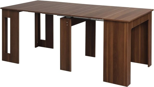 HOMCOM Esstisch aus Holz, ausziehbarer Klapptisch in modernem Design, Braun, B: 180 cm, T: 85 cm, H: 75 cm - Bild 1