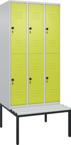 C+P Doppelstock-Spind Classic PLUS Sitzbank mit 3 Abteilen und Sicherheits-Drehriegel, Kunststoff und Stahl, B/T/H: 212,0 x 90,0 x 81,5 cm - Bild 1