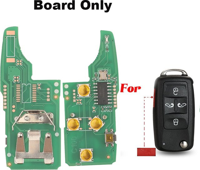 Jingyuqin Fernbedienung Flip Key für VW Volkswagen Sharan Multivan T5, 434MHz ID48, Farbe: Grün - Bild 1