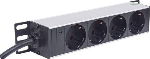 Intellinet 714020 Netzwerkschrank-Steckdosenleiste 10 Zoll mit 2 Metallhalterungen in Schwarz