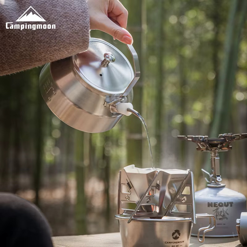 CAMPINGMOON SW-1-V Ultraleichter Edelstahl-Wasserkocher aus 304 Edelstahl in Silber für Camping und Heißwasser - Bild 2