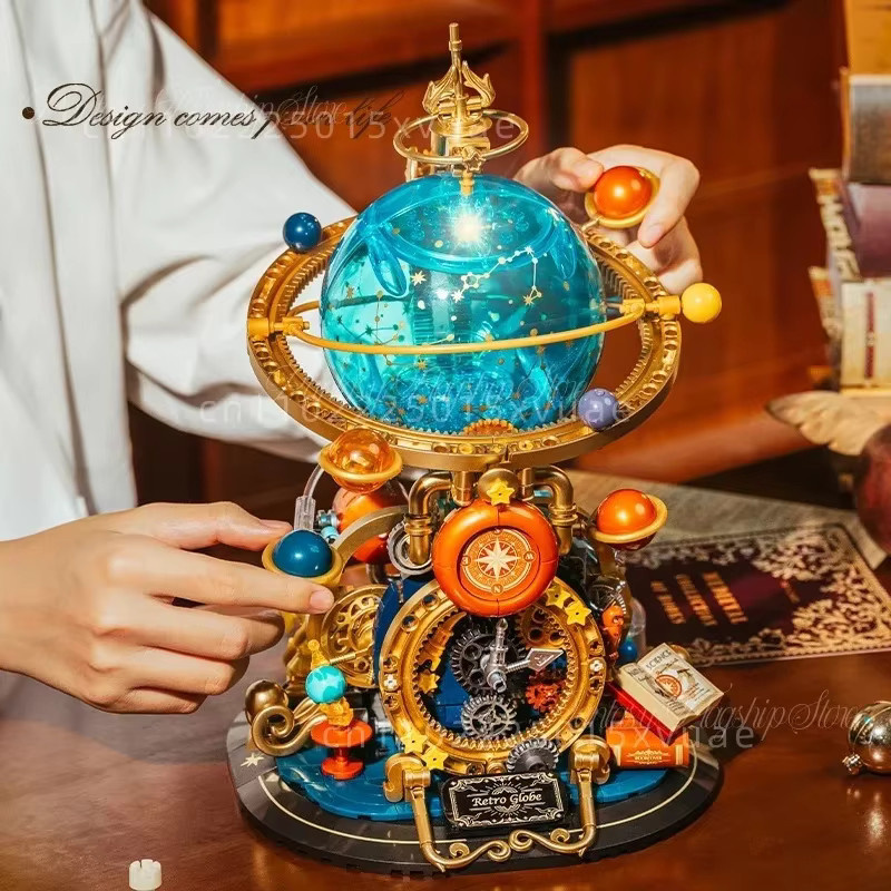 SEMBO BLOCK Retro Planetarium Bausteine – Bewegliches Globus Modell als Astronomisches Lernspielzeug und Dekoration in Mehrfarbig - Bild 4