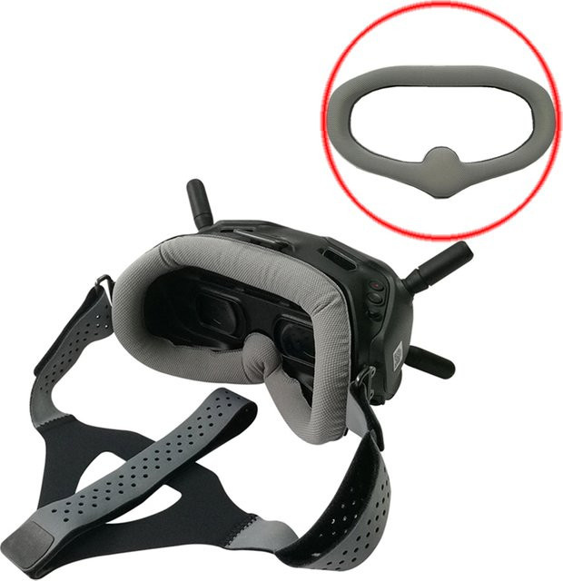 DJI FPV Schutzbrille Frontplatte und Schaumstoff-Set mit Augenmaske und Stirnband in Schwarz und Grau für V1 V2 RC Drone - Bild 1