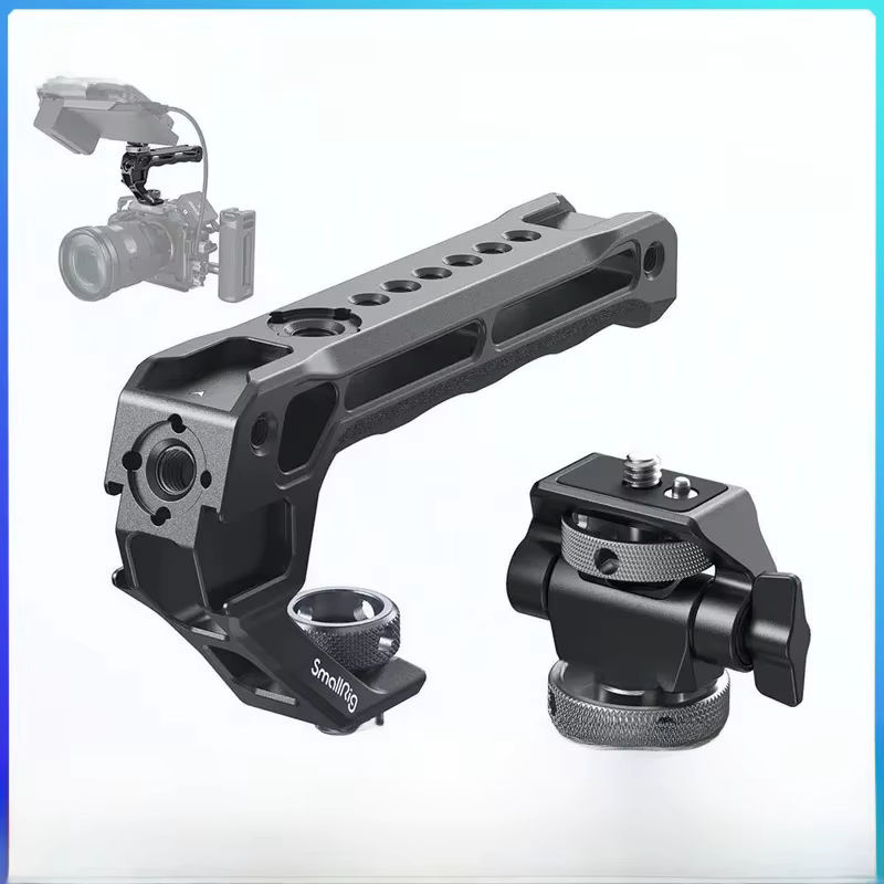 SmallRig Top Handle mit Monitor Support Kit in Schwarz für DSLR-Kameras mit Cold Shoe für Mikrofon, Videoleuchten und Monitore 5322 - Bild 6