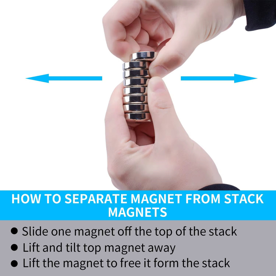 U-POLEMAG Runde Ringmagnete in Silber, Durchmesser: 20 mm, kleine Senkkopfmagnete mit Löchern zum Aufhängen von Werkzeugen - Bild 2