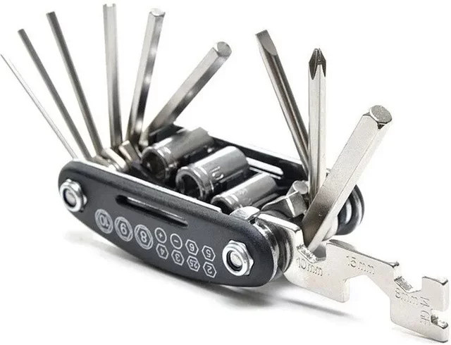 XMSJ 16-in-1 Multifunktions-Fahrradreparaturwerkzeug-Set mit Sechskantschlüssel und Schraubendreher für Fahrräder und Motorräder - Bild 1