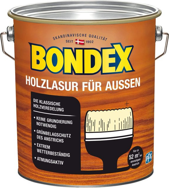 Bondex Holzlasur für Außen in Nussbaum, seidenglänzend, 4 Liter - Bild 1