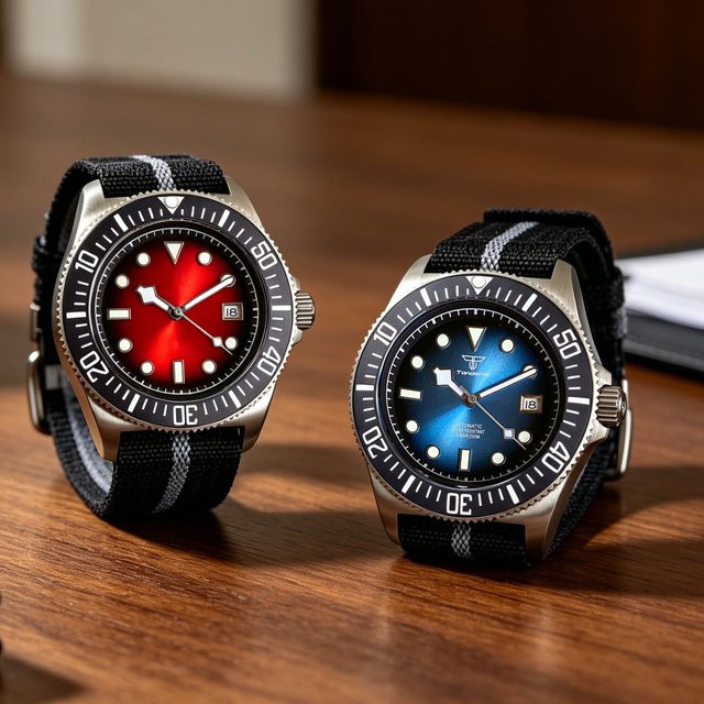Tandorio Taucheruhr, Automatik, Titan, Saphirglas, 42 mm, Herren - Bild 1