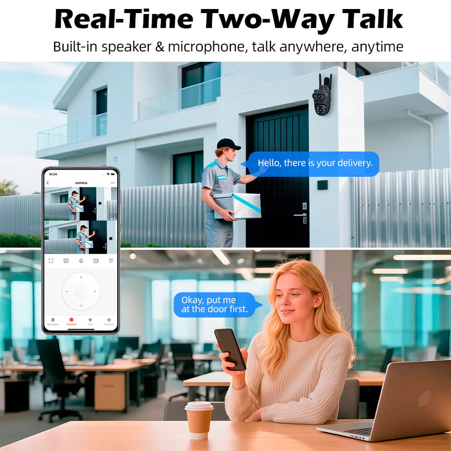 FUERS 5K 10MP Dual Objektiv IP Kamera Tuya Smart Home WLAN Außenüberwachung mit Auto Tracking und Alarm in Schwarz - Bild 5