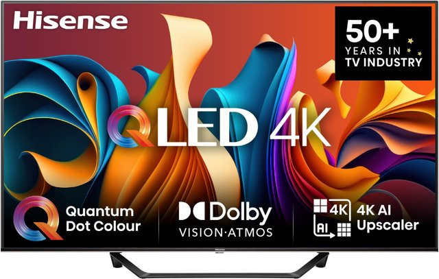 Hisense 55A7NQ QLED Smart-TV in Schwarz mit 4K Ultra HD, 139 cm (55 Zoll), Sprachsteuerung und WLAN - Bild 1