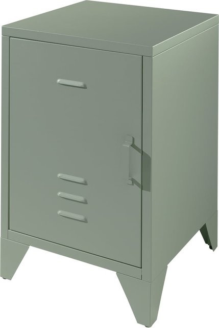 BRONXX Nachtkonsole im Industrial-Look aus Metall in Grün, matt - Bild 1